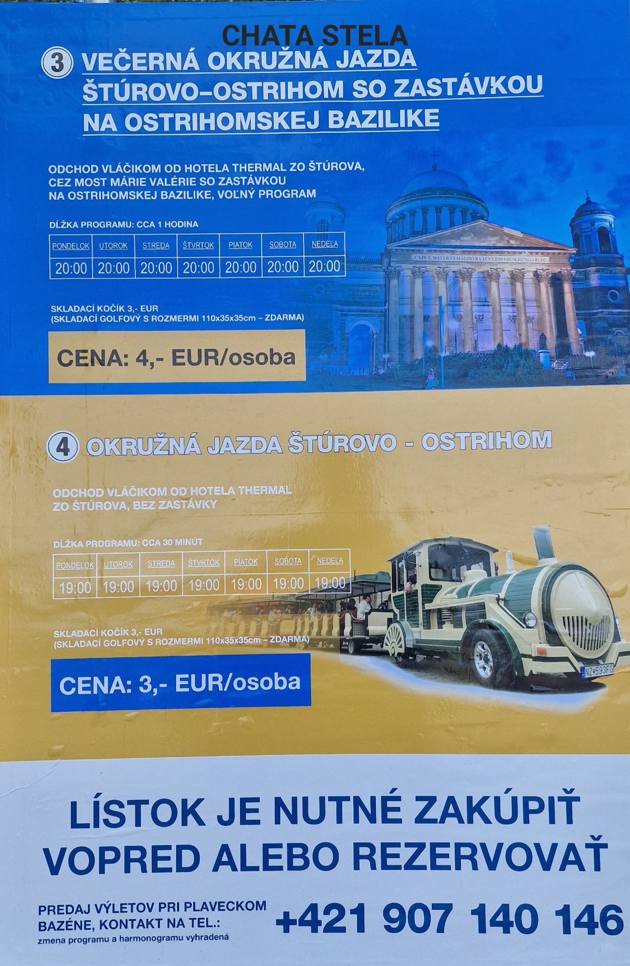 Štúrovo jazda vláčikom večer