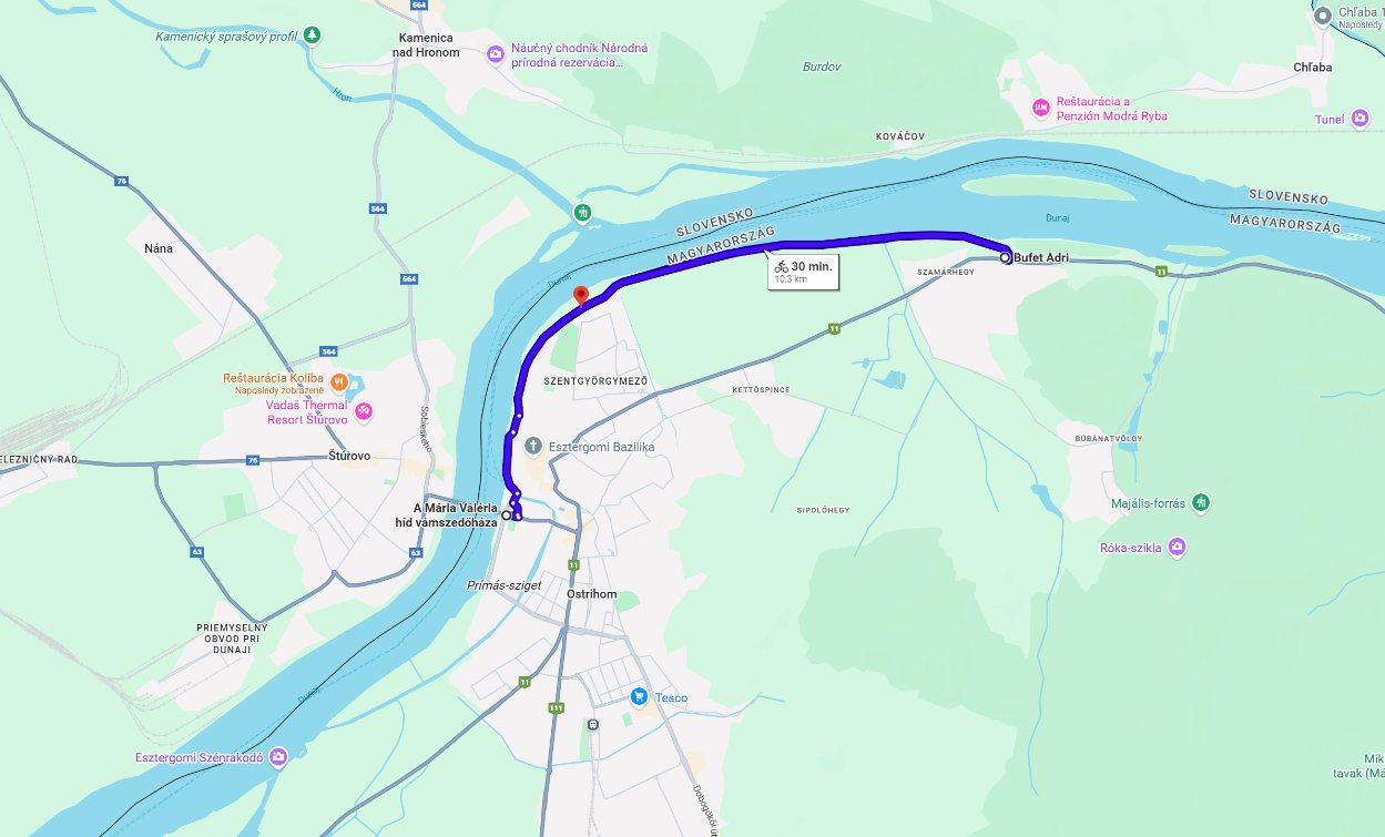 Štúrovo dunajská cyklotrasa cez Ostrihom